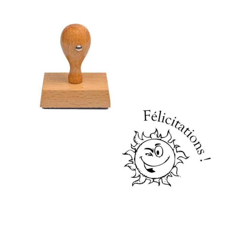 Tampon enseignant félicitations soleil météo n°153 — vue 1