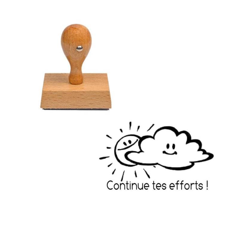 Tampon enseignant continue des efforts nuage/soleil météo n°154 — vue 1
