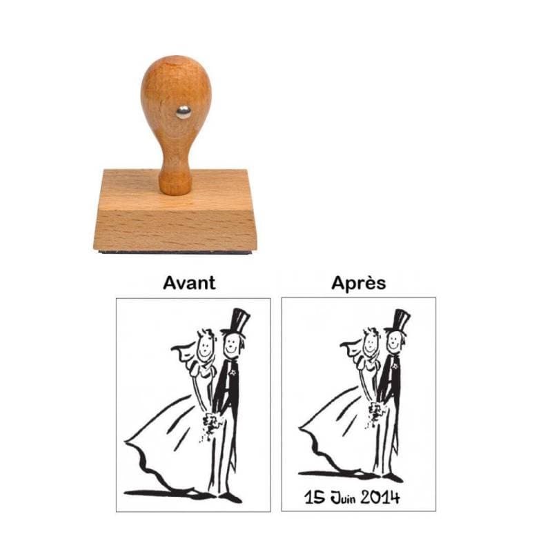 Tampon personnalisé pour mariage Les Mariés — vue 1