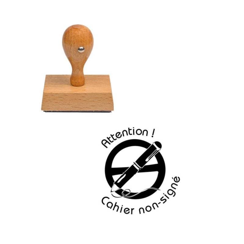 Tampon enseignant attention cahier non signé n°181 — vue 1