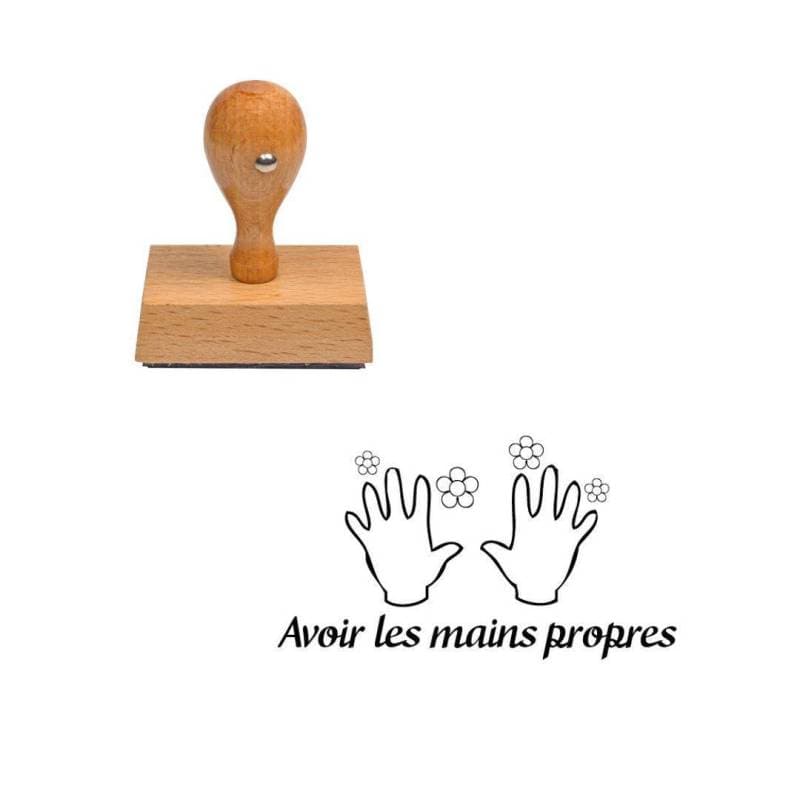 Tampon enseignant avoir les mains propres n°195 — vue 1