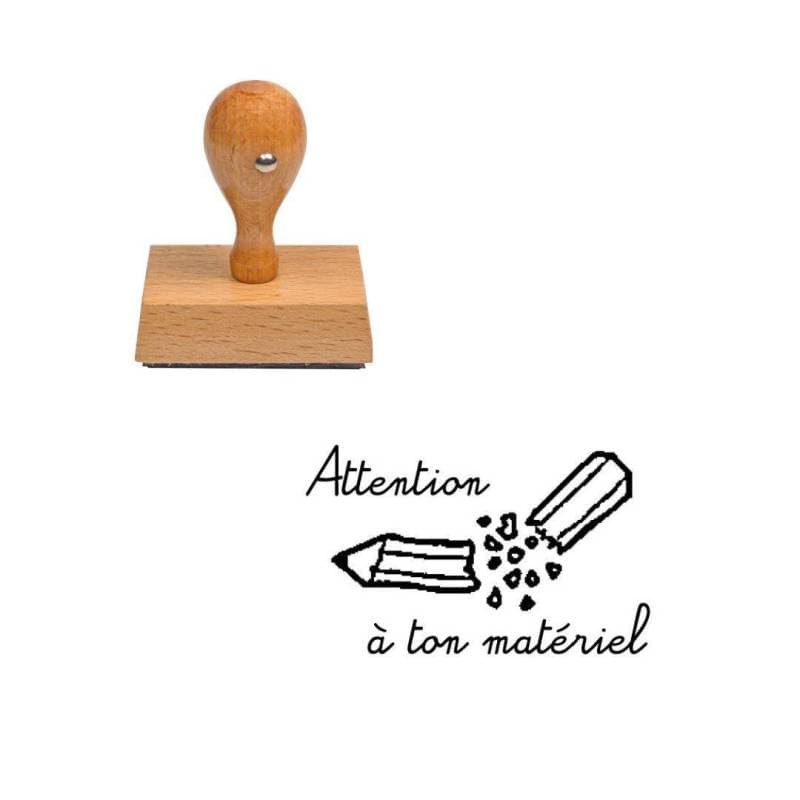 Tampon enseignant attention à ton matériel n°198 — vue 1