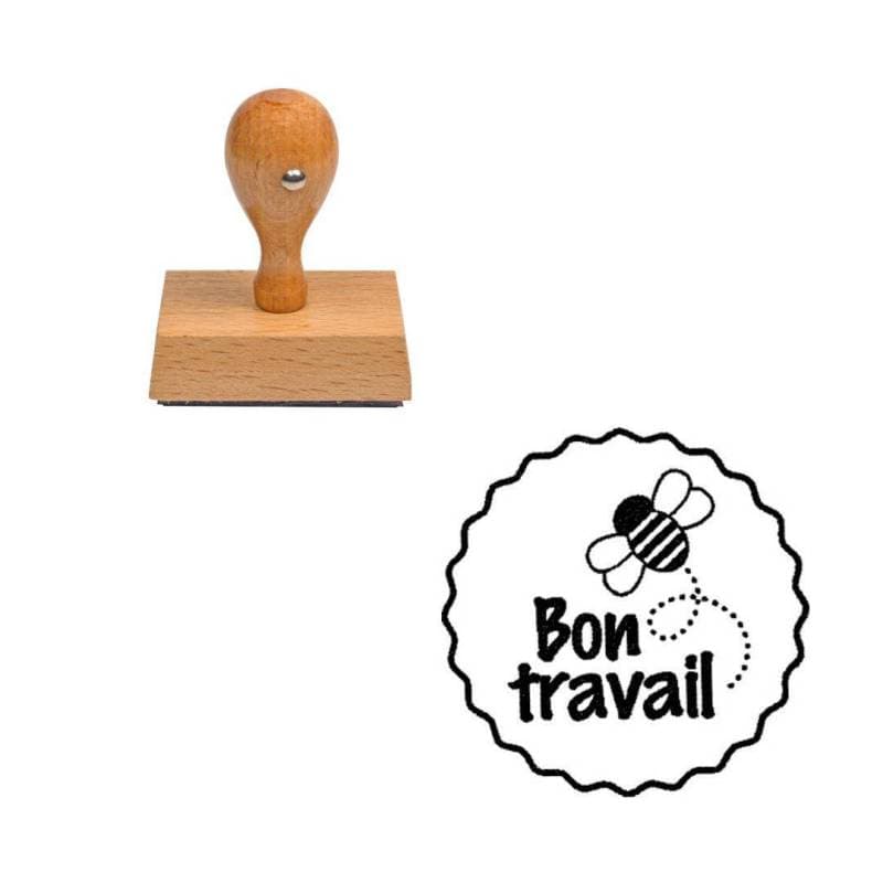 Tampon enseignant bon travail abeille n°203 — vue 1
