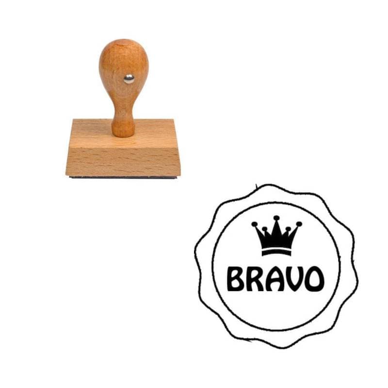 Tampon enseignant bravo couronne n°204 — vue 1