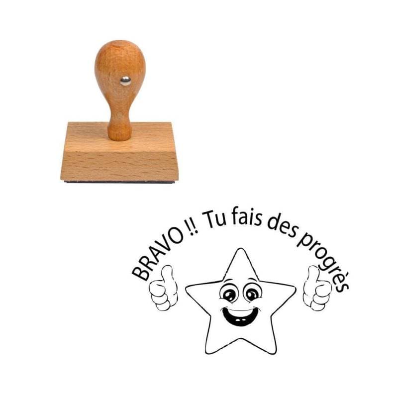 Tampon enseignant bravo tu fais des progrès étoilen°308 — vue 1