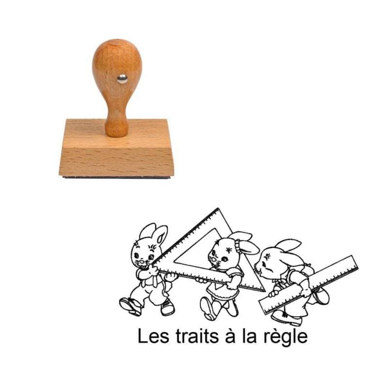 Tampon enseignant Les traits à la règle n°321 — vue 1