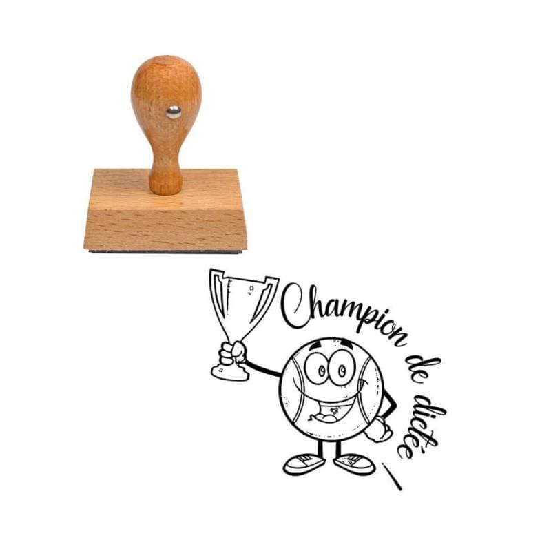 Tampon enseignant Champion de dicée trophée bonhomme n°342 — vue 1