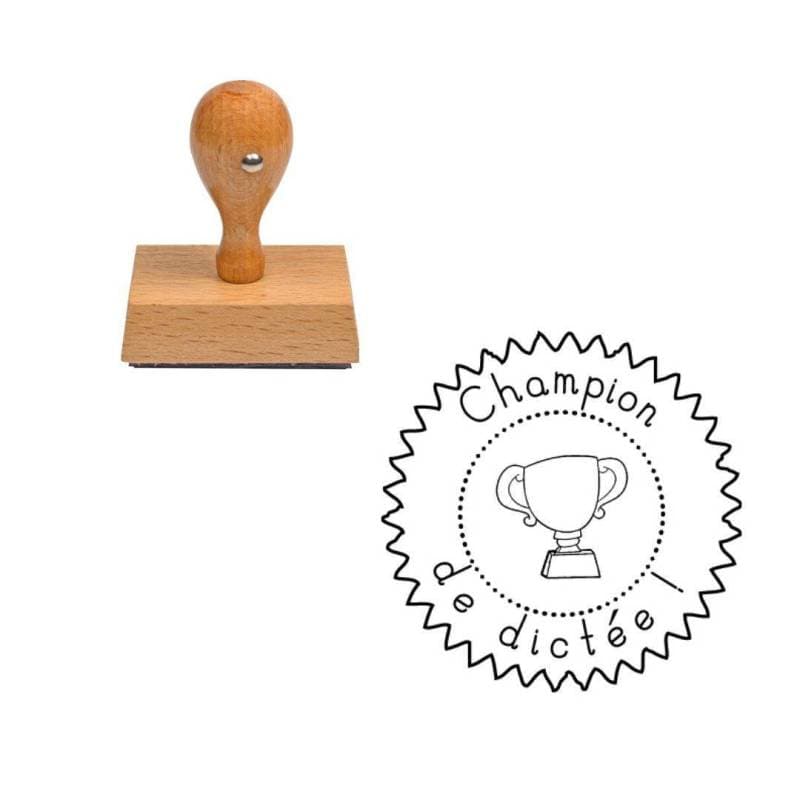 Tampon enseignant Champion de dicée rond n°345 — vue 1