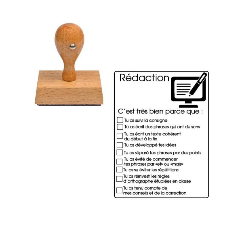 Tampon enseignant Rédaction grand tampon — vue 1