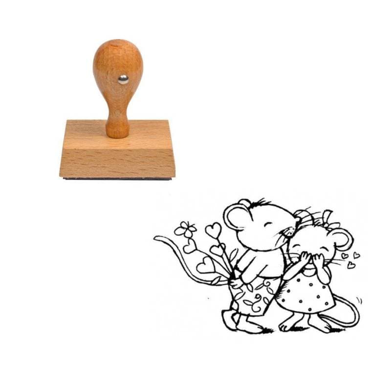 Tampon pour mariage Souris amoureuses — vue 1