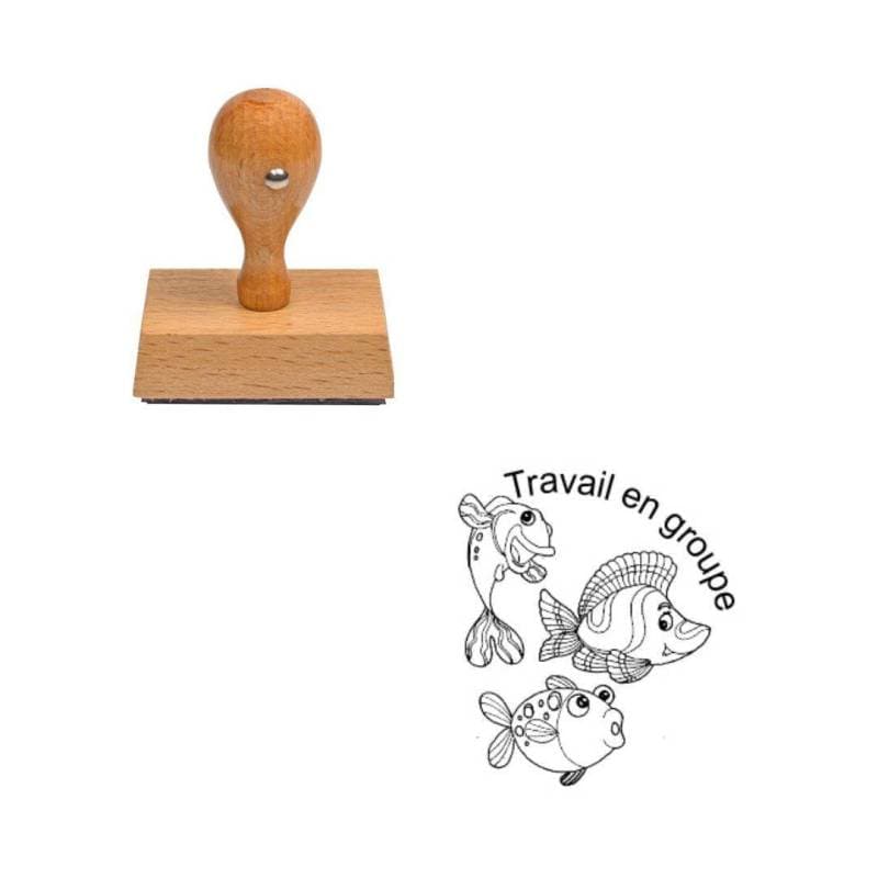 Tampon enseignant Travail en groupe poisson n°385 — vue 1