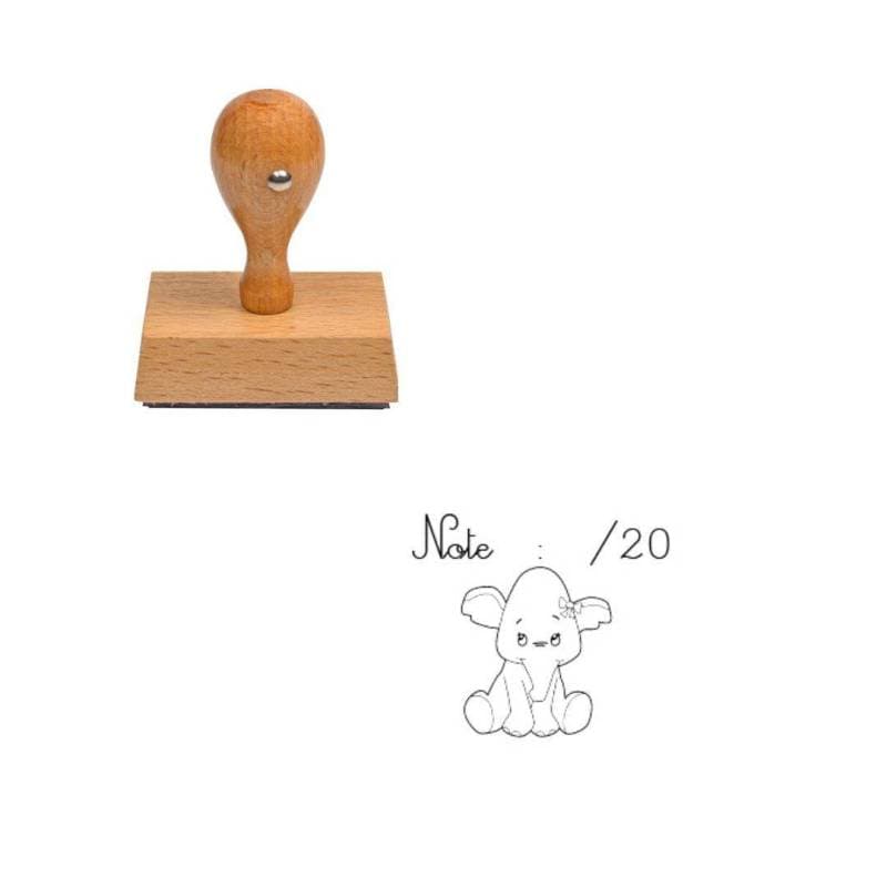 Tampon enseignant Note sur 20 éléphant n°386 — vue 1