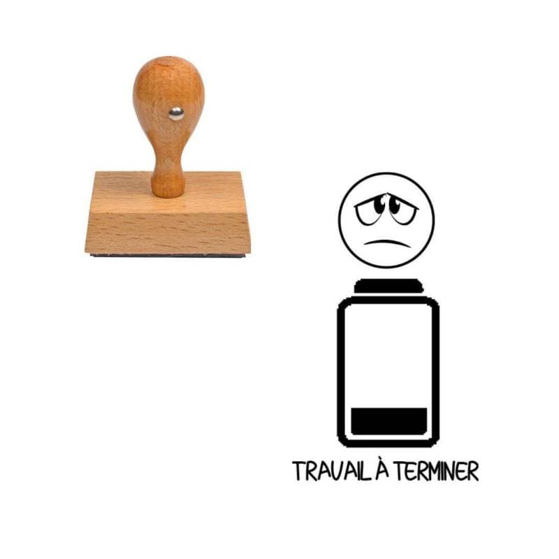Tampon smiley Travail à terminer triste en bonhomme n°373 — vue 1