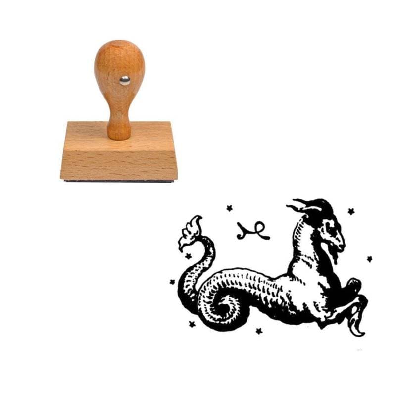Tampon astrologique Capricorne en bois — vue 1