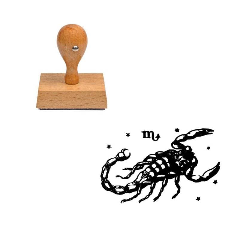 Tampon astrologique Scorpion en bois — vue 1