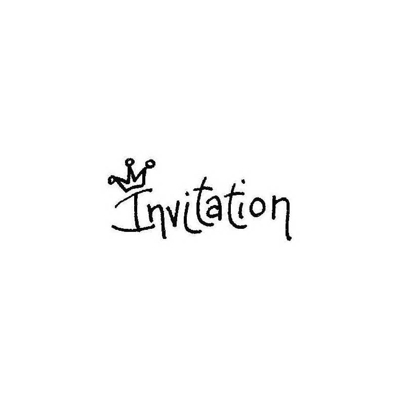 Tampon invitation avec couronne n°4 en bois — vue 1