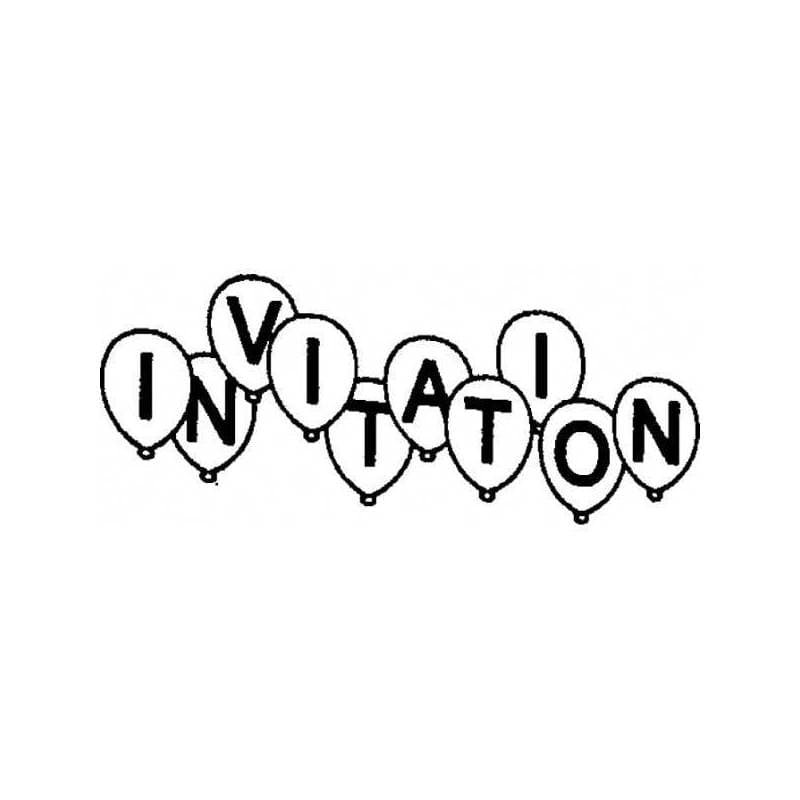 Tampon invitation avec ballon n°5 en bois — vue 1