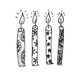 Tampon anniversaire bougies en bois — vue 1
