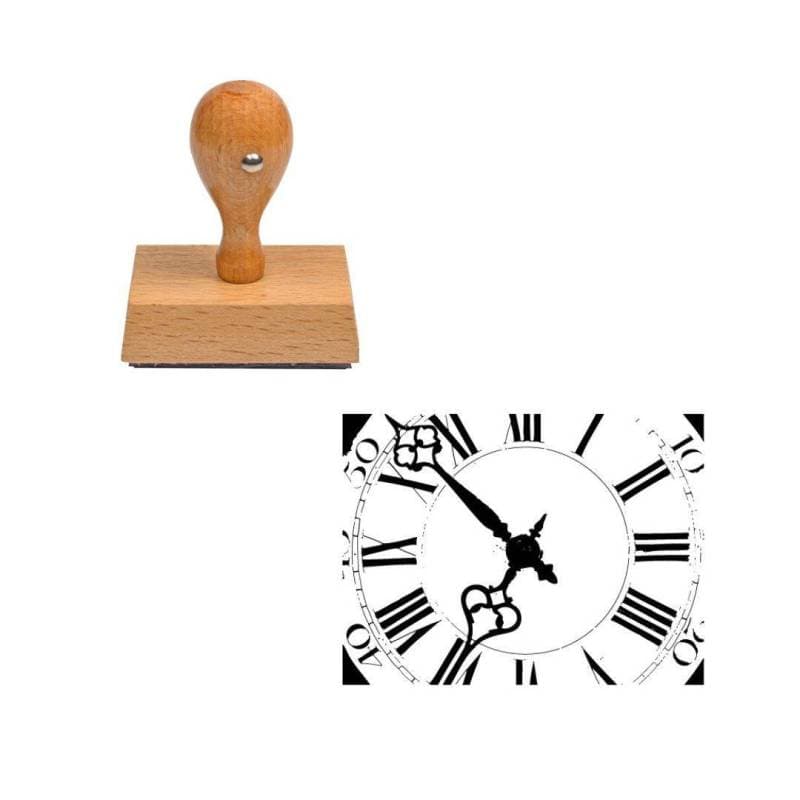 Tampon gravure ancienne horloge — vue 1