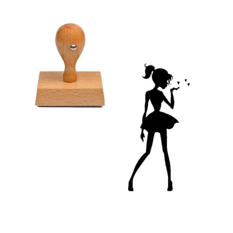 Tampon scrapbooking Jeune fille cœur — vue 1