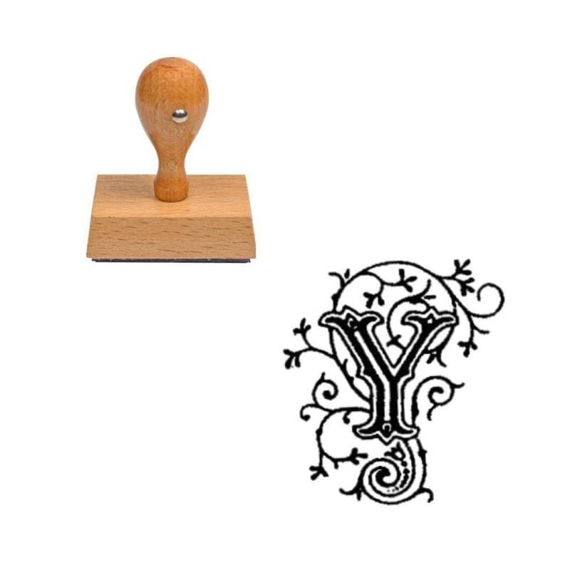 Tampon alphabet Y en bois — vue 1