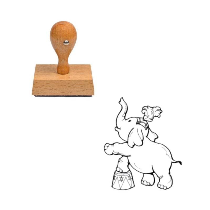 Tampon cirque éléphant en bois — vue 1