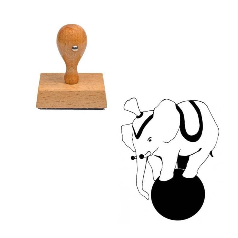 Tampon cirque éléphant de cirque en bois — vue 1
