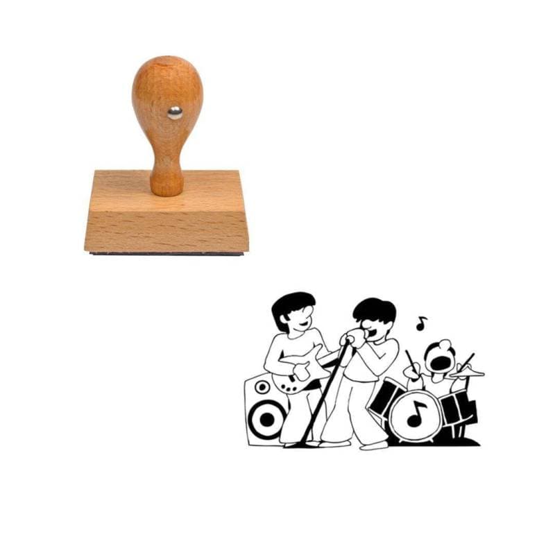 Tampon musique Groupe de rock en bois — vue 1