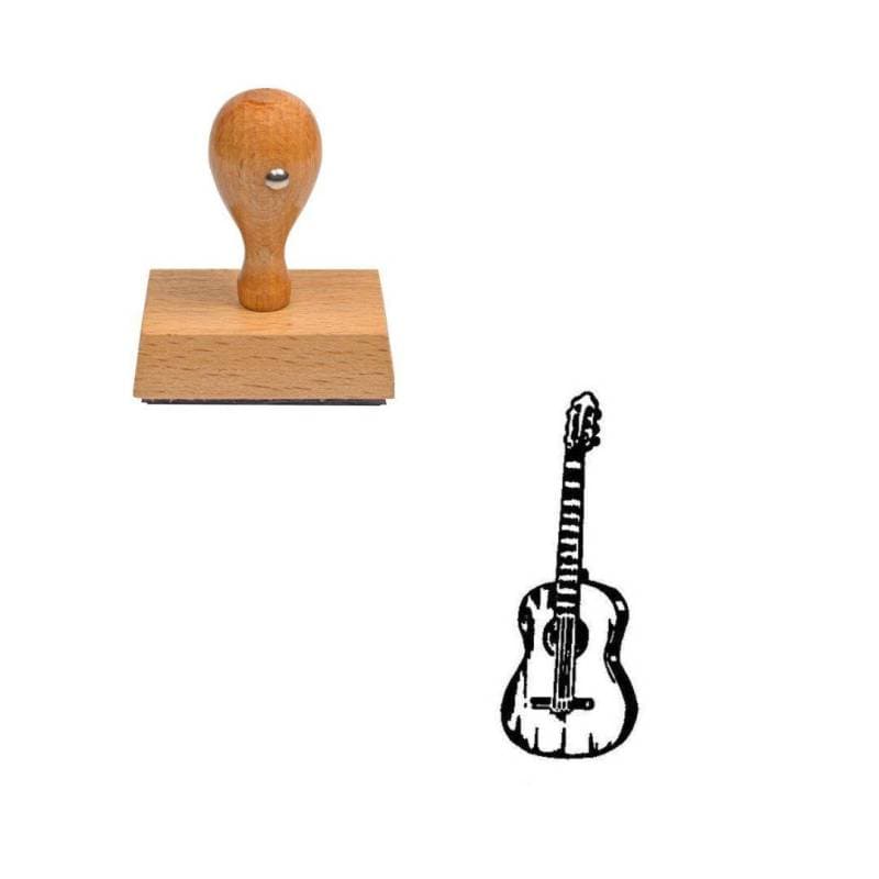 Tampon musique Guitare classique en bois — vue 1