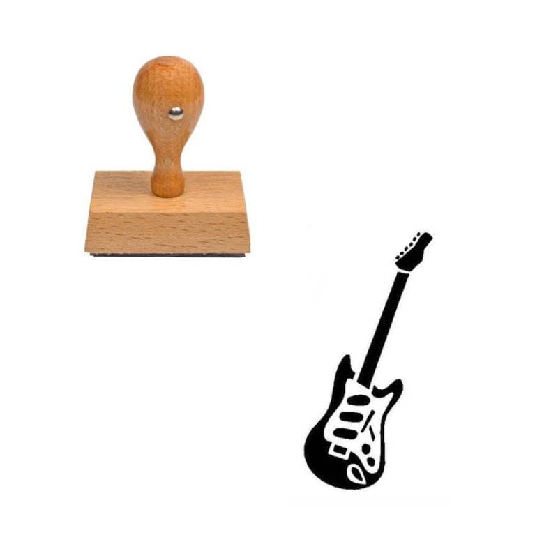 Tampon musique Guitare électrique en bois — vue 1
