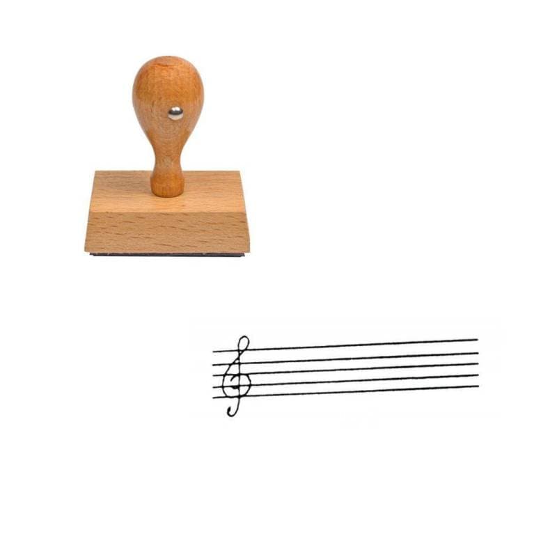 Tampon musique Une note de musique en bois — vue 1