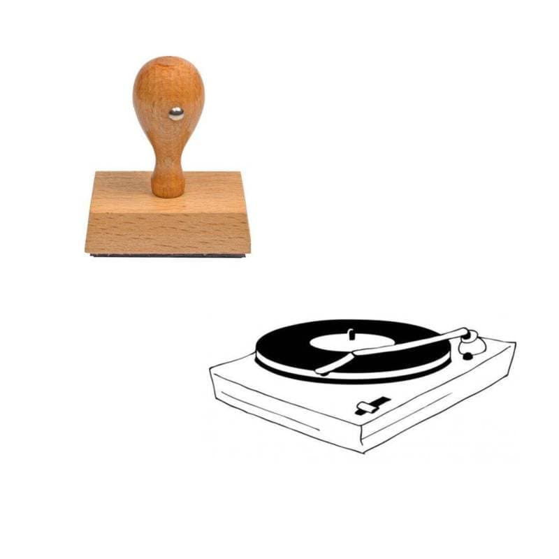 Tampon musique Tourne disque en bois — vue 1