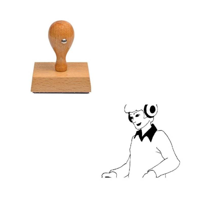 Tampon musique DJ Musique en bois — vue 1