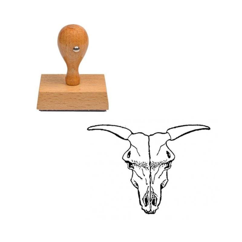 Tampon western Crâne d'animal en bois — vue 1