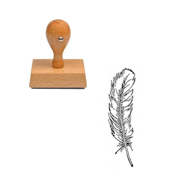 Tampon western Plume d'indien en bois — vue 1