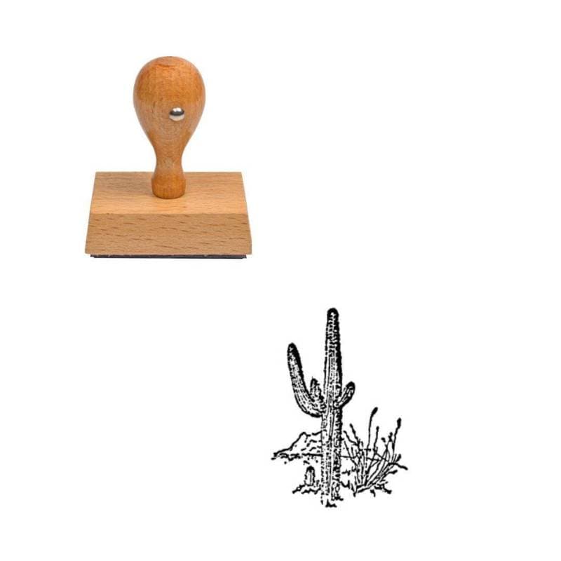 Tampon western Cactus en bois — vue 1