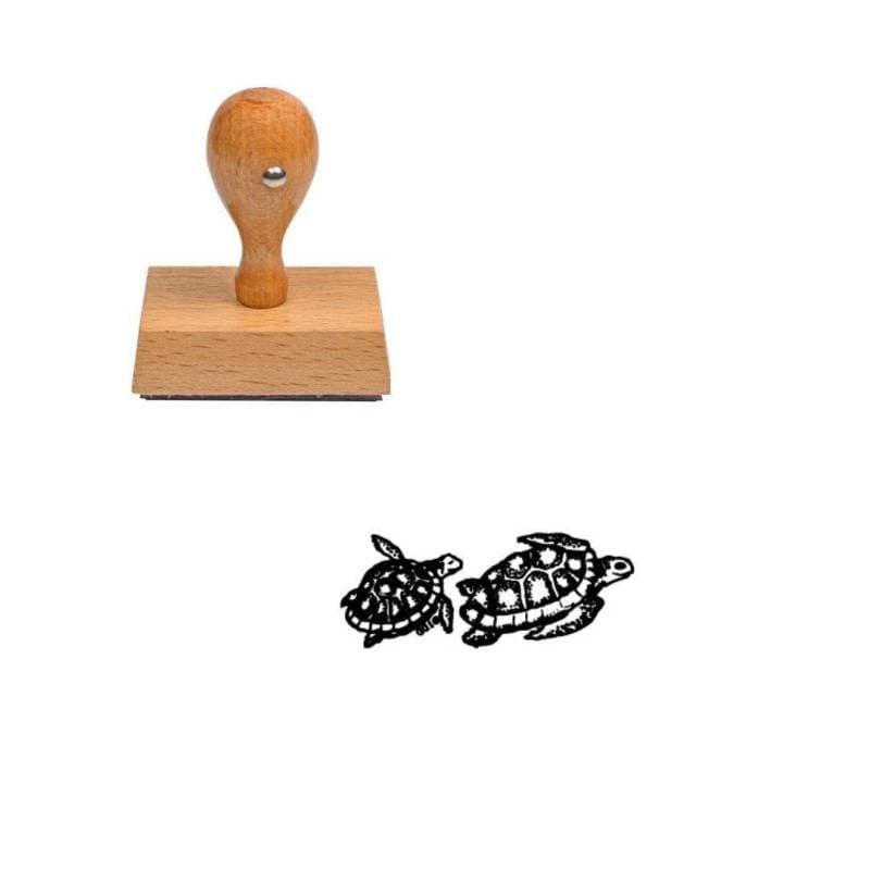 Tampon animaux Tortues en bois — vue 1