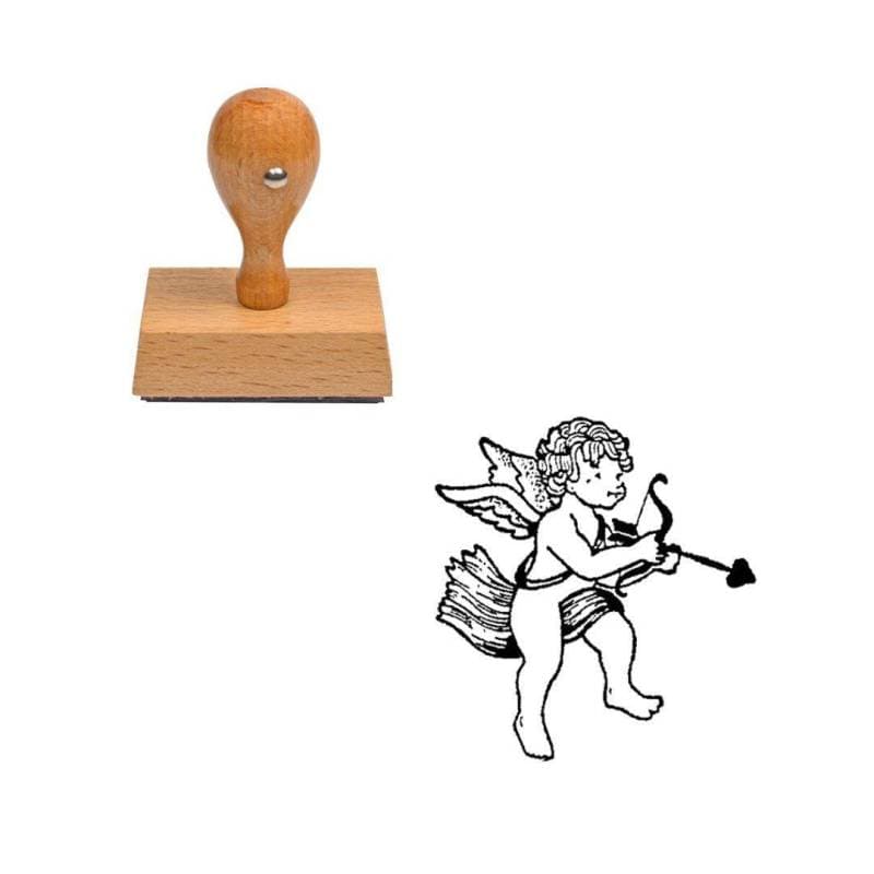 Tampon ange Eros en bois — vue 1