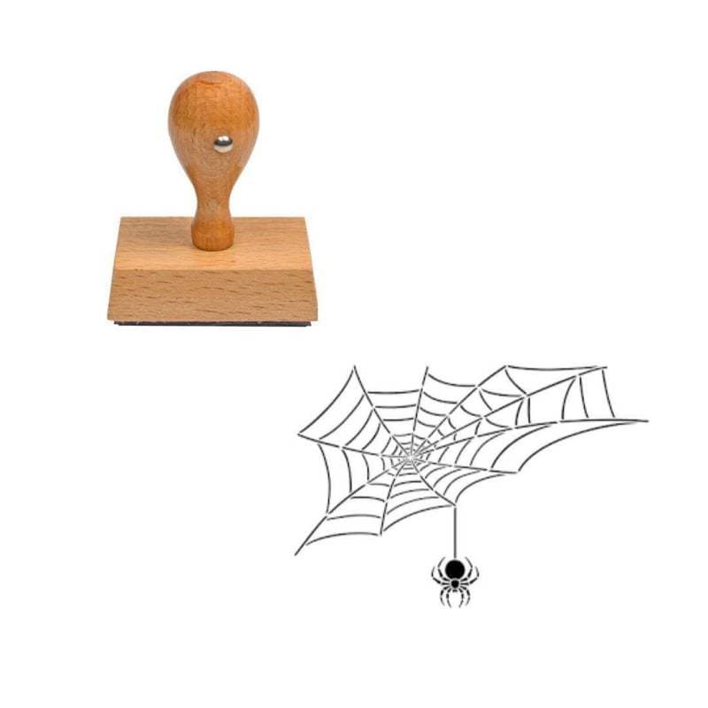 Tampon Halloween toile d'araignée avec petite araignée — vue 1