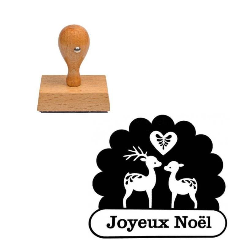 Tampon Noël Joyeux Noël avec biche — vue 1