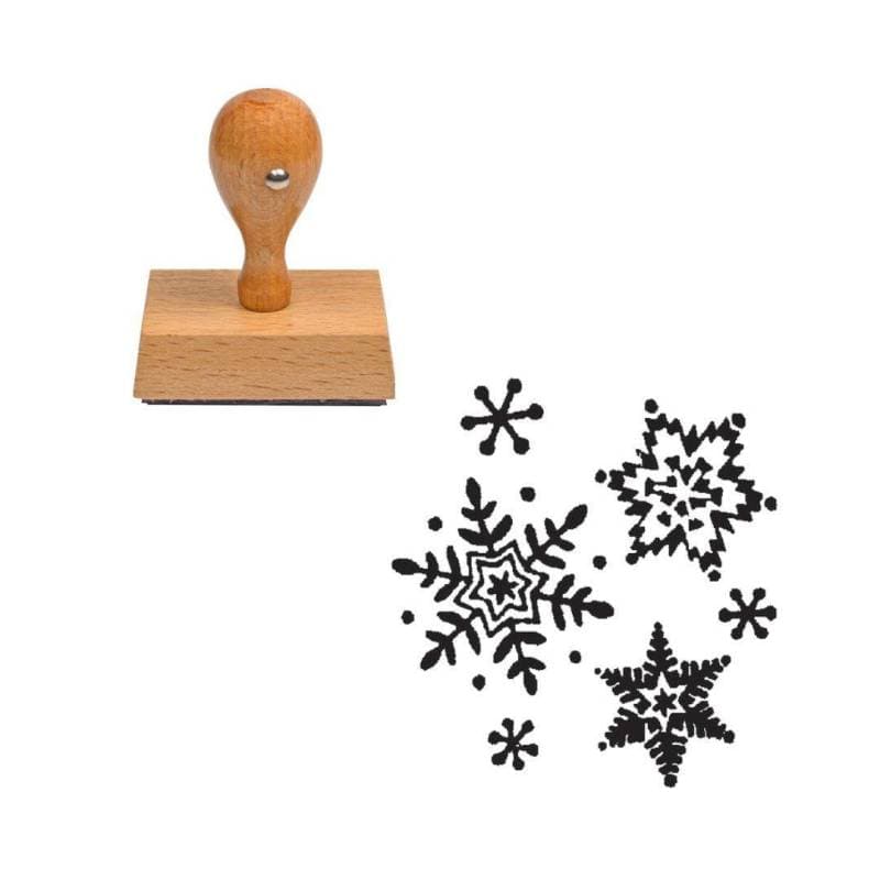 Tampon Noël Flocons et étoiles — vue 1