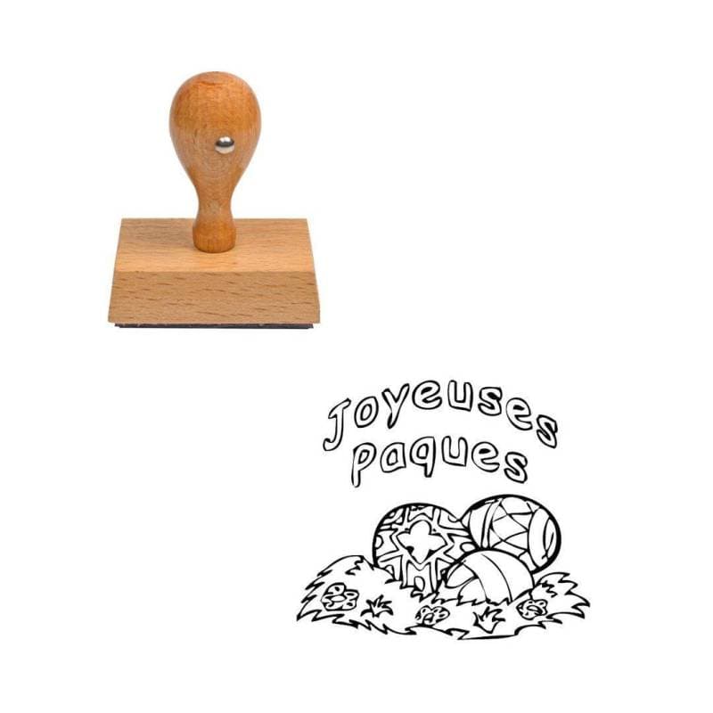 Tampon Pâques Joyeuses Pâques avec des œufs — vue 1