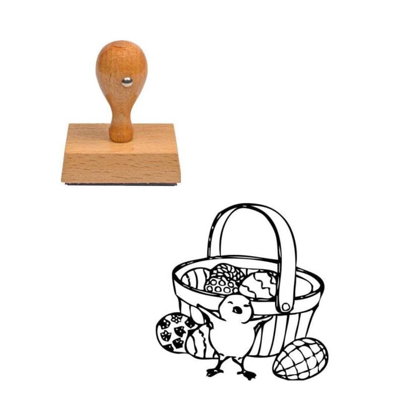 Tampon Pâques Panier de Pâques avec poussin — vue 1