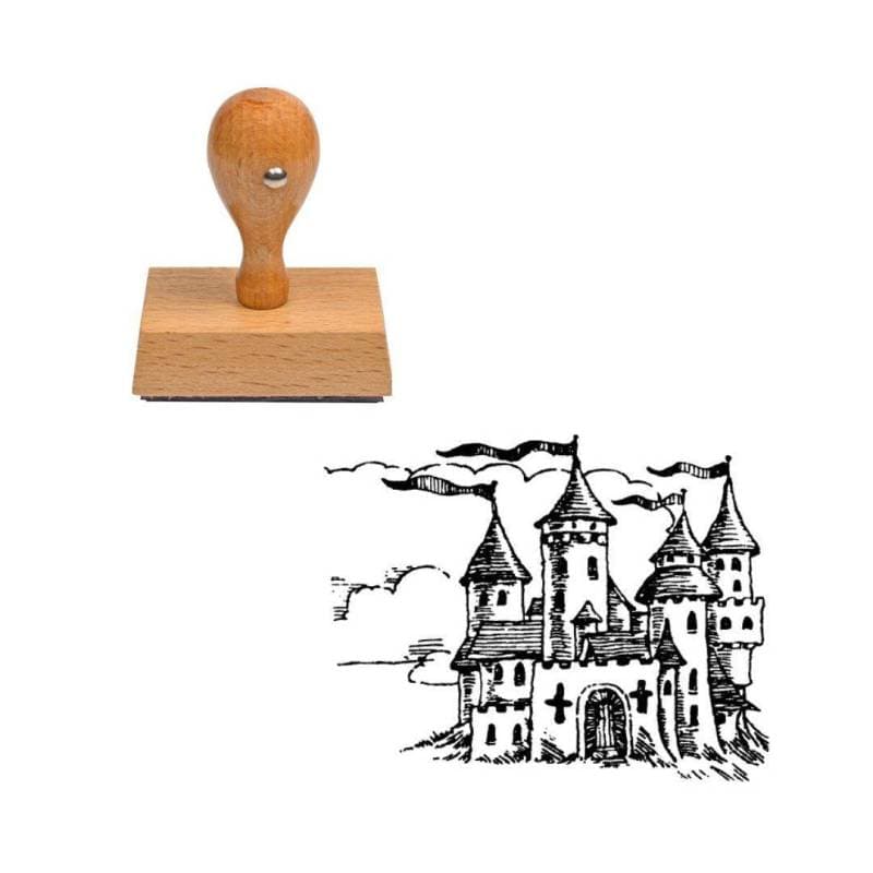 Tampon conte de fée Château de la princesse en bois — vue 1