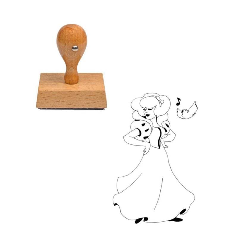 Tampon conte de fée Cendrillon en bois — vue 1