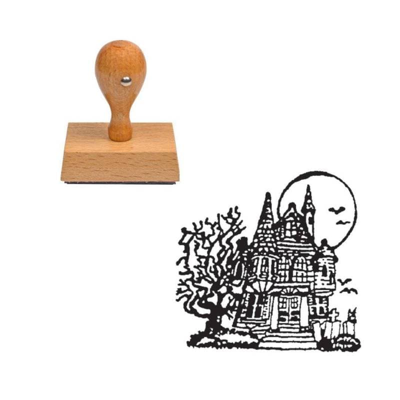 Tampon conte de fée Château de sorcière en bois — vue 1