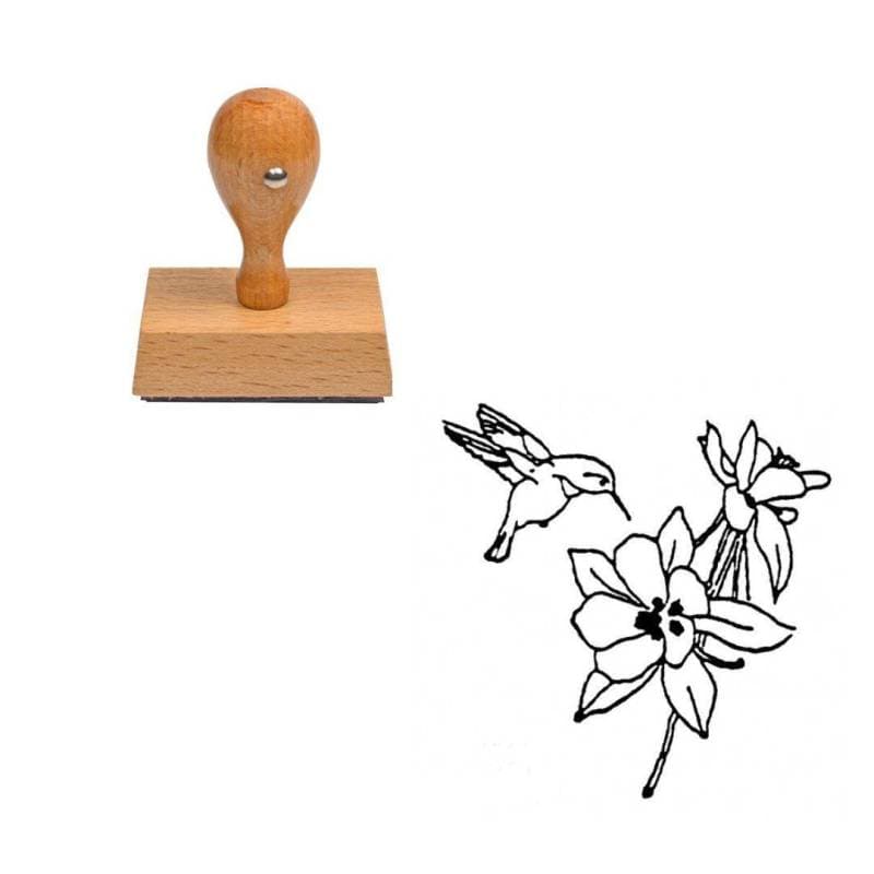 Tampon fleur et oiseau — vue 1