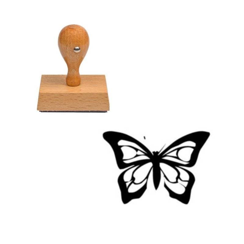 Tampon animaux Beau papillon en bois — vue 1