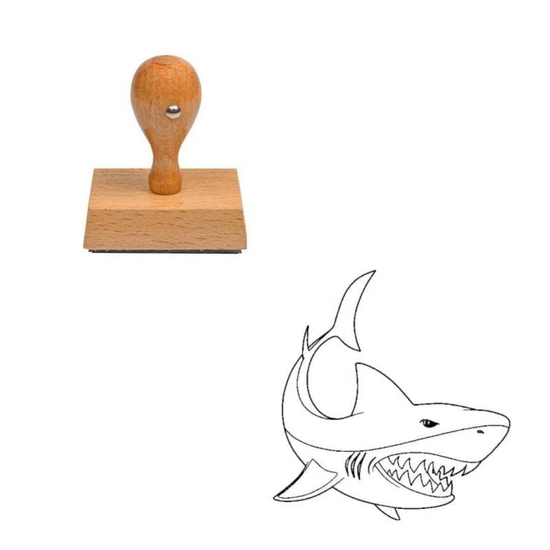 Tampon animaux Requin en bois — vue 1