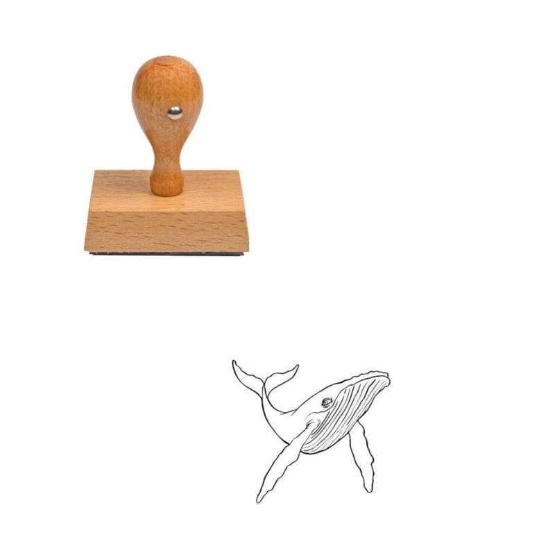 Tampon animaux Baleine en bois — vue 1